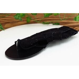 Naughty Monkey‎ Sz 38 M Black Gladiator Leather Women Sandals